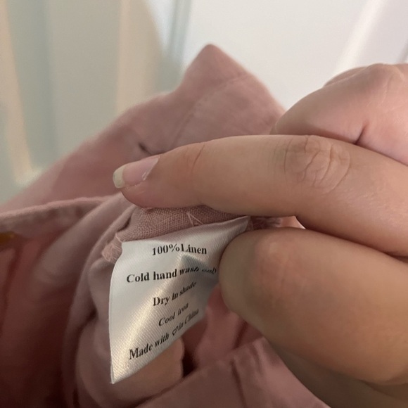 VRG GRL 100% linen pink trousers size 4 - Picture 2 of 4